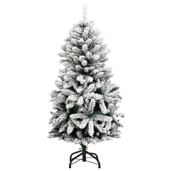 vidaXL Artificial Hinged Christmas Tree with Flocked Snow 120 cm