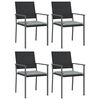 vidaXL 5 Piece Garden Dining Set with Cushions Poly Rattan and Steel