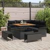 vidaXL Garden Sofa Set with Cushion 8 pcs Black Poly Rattan