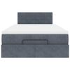 vidaXL Ottoman Bed with Mattress Dark Grey King Single Velvet