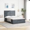 vidaXL Ottoman Bed with Mattresses Dark Grey Queen Velvet