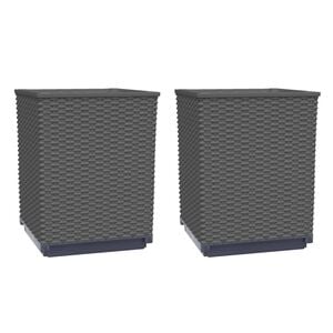 vidaXL Planters 2 pcs Black 30x30x37 cm Polypropylene