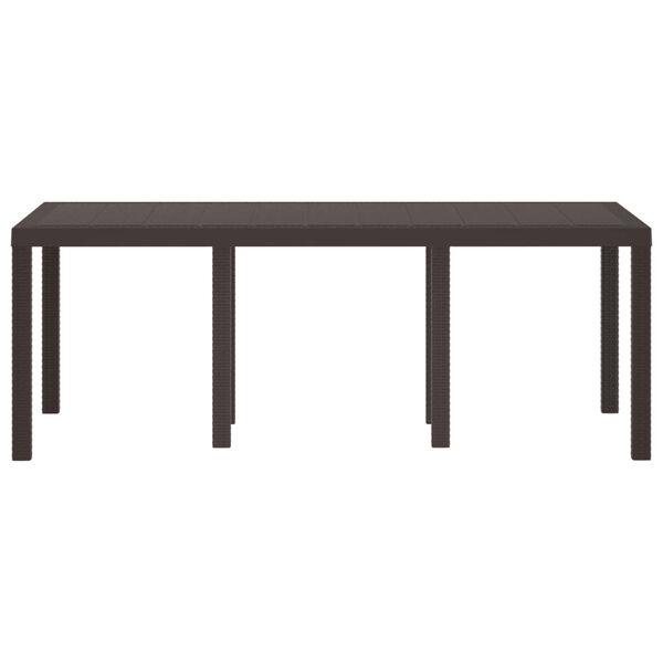 vidaXL Garden Dining Table Brown 200 x 100 x 73 cm Poly Rattan