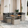 vidaXL 7 Piece Garden Sofa Set with Cushions Grey Poly Rattan
