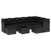 vidaXL 10 Piece Garden Sofa Set with Cushions Black Poly Rattan