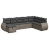 vidaXL 8 Piece Garden Sofa Set with Cushions Grey Poly Rattan