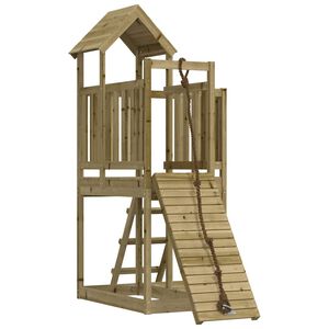 vidaXL Playhouse with Climbing Wall Impregnated Wood Pine