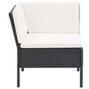 vidaXL 6 Piece Garden Lounge Set with Cushions Poly Rattan Black