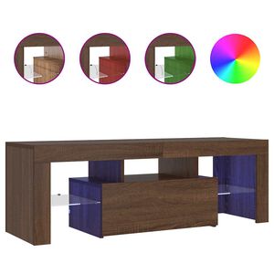 vidaXL TV Cabinet with LED Lights Brown Oak 120x35x40 cm