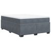 vidaXL Box Spring Bed with Mattress Dark Grey Double Velvet