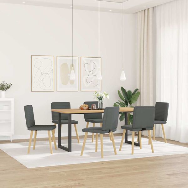 vidaXL Dining Chairs 6 pcs Dark Grey Fabric