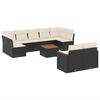 vidaXL 10 Piece Garden Sofa Set with Cushions Black Poly Rattan