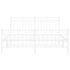 vidaXL Metal Bed Frame without Mattress with Footboard White 150x200cm