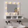 vidaXL Mirror Cabinet with LED High Gloss White 60x31.5x62 cm
