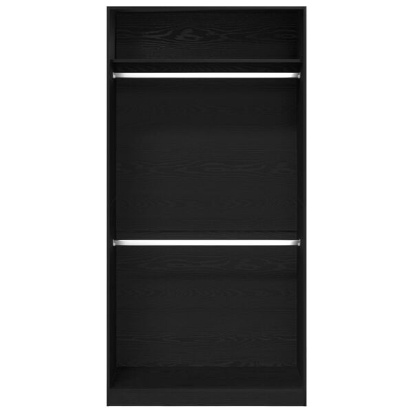 vidaXL Wardrobe with Shelf Black Oak 100 x 50 x 200 cm Engineered Wood