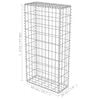 vidaXL Gabion Wall with Covers Galvanised Steel 50x20x100 cm