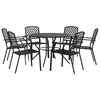 vidaXL Stackable Garden Chair Set 7 pcs Anthracite Powder-coated Steel