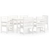 vidaXL 7 Piece Garden Dining Set White Solid Wood Pine