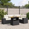 vidaXL 6 Piece Garden Sofa Set with Cushions Black Poly Rattan