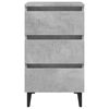 vidaXL Bed Cabinet with Metal Legs 2 pcs Concrete Grey 40x35x69 cm
