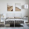 vidaXL Metal Bed Frame without Mattress with Footboard White 135x190cm