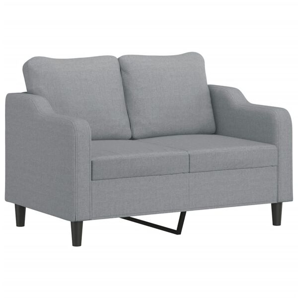 vidaXL 4 Piece Sofa Set with Cushions Light Grey Fabric