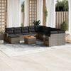 vidaXL 12 Piece Garden Sofa Set with Cushions Grey Poly Rattan