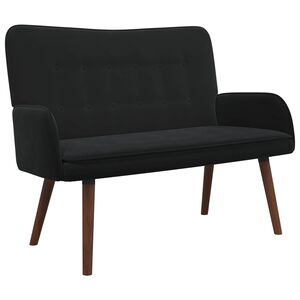 vidaXL 2-Seater Sofa Black 115 x 61 x 87 cm Velvet