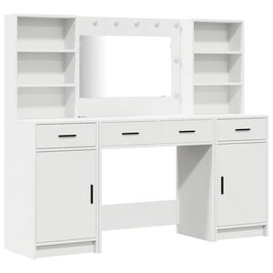 vidaXL Dressing Table Set 3 pcs White Engineered Wood