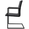 vidaXL Cantilever Dining Chairs 6 pcs Black Faux Leather