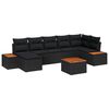 vidaXL Garden Sofa Set 8 pcs Black Poly rattan