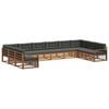 vidaXL Sofa Sets 11 pcs Natural and Anthracite Solid Acacia Wood
