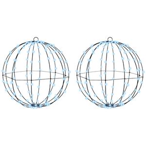 vidaXL Ball 2 pcs Cold white 40 x 40 x 42 cm Metal 192 LEDs