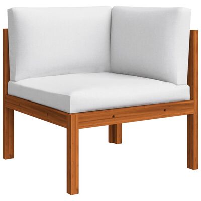 vidaXL 10 Piece Garden Lounge Set with Cushions Cream Solid Acacia Wood