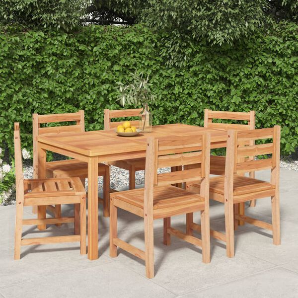 vidaXL 7 Piece Garden Dining Set Solid Wood Teak