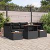 vidaXL Garden Sofa Set with Storage 7 pcs Black Poly rattan
