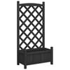 vidaXL Planter with Trellis Black 55x29.5x110 cm Solid Wood Fir