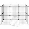 vidaXL 20-Panel Pet Cage with Door Black 35x35 cm Steel