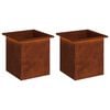 vidaXL Garden Planter with LED 2 pcs Rusty 40 x 40 x 40 cm