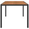 vidaXL Garden Table 190x90x75 cm Poly Rattan and Acacia Wood Black
