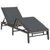 vidaXL Sun Lounger with Cushion Grey Poly Rattan