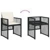 vidaXL 17 Piece Garden Dining Set with Cushions Black Poly Rattan