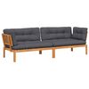 vidaXL Garden Pallet Corner Sofas with Cushions 2 pcs Solid Wood Acacia