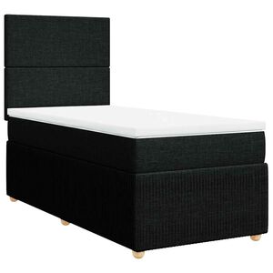 vidaXL Box Spring Bed with Mattress Black King Single Fabric