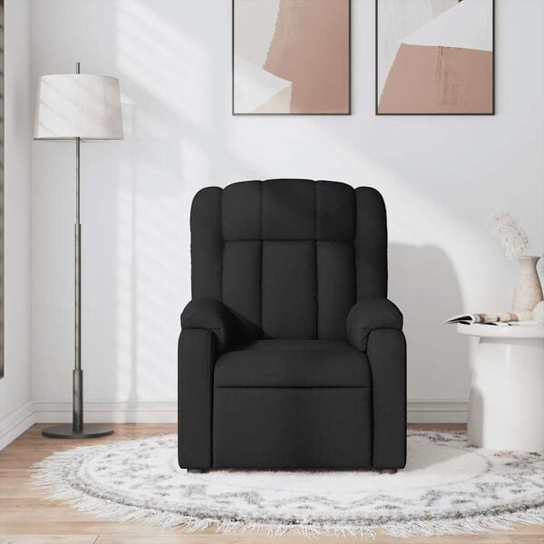 vidaXL Massage Recliner Chair Black Fabric