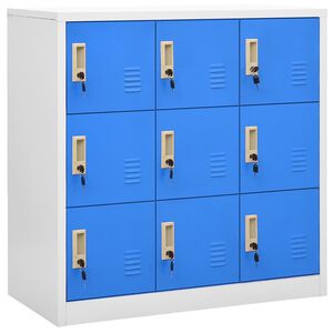 vidaXL Locker Cabinet Light Grey and Blue 90x45x92,5 cm Steel