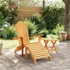 vidaXL Garden Adirondack Chair with Footrest Solid Wood Teak