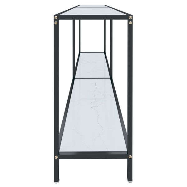 vidaXL Console Table White 180x35x75.5 cm Tempered Glass