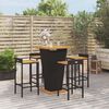vidaXL 5 Piece Garden Bar Set Black Poly Rattan&Solid Wood Acacia