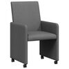 vidaXL Dining Chairs with Wheels 2 pcs Fabric Dark Grey